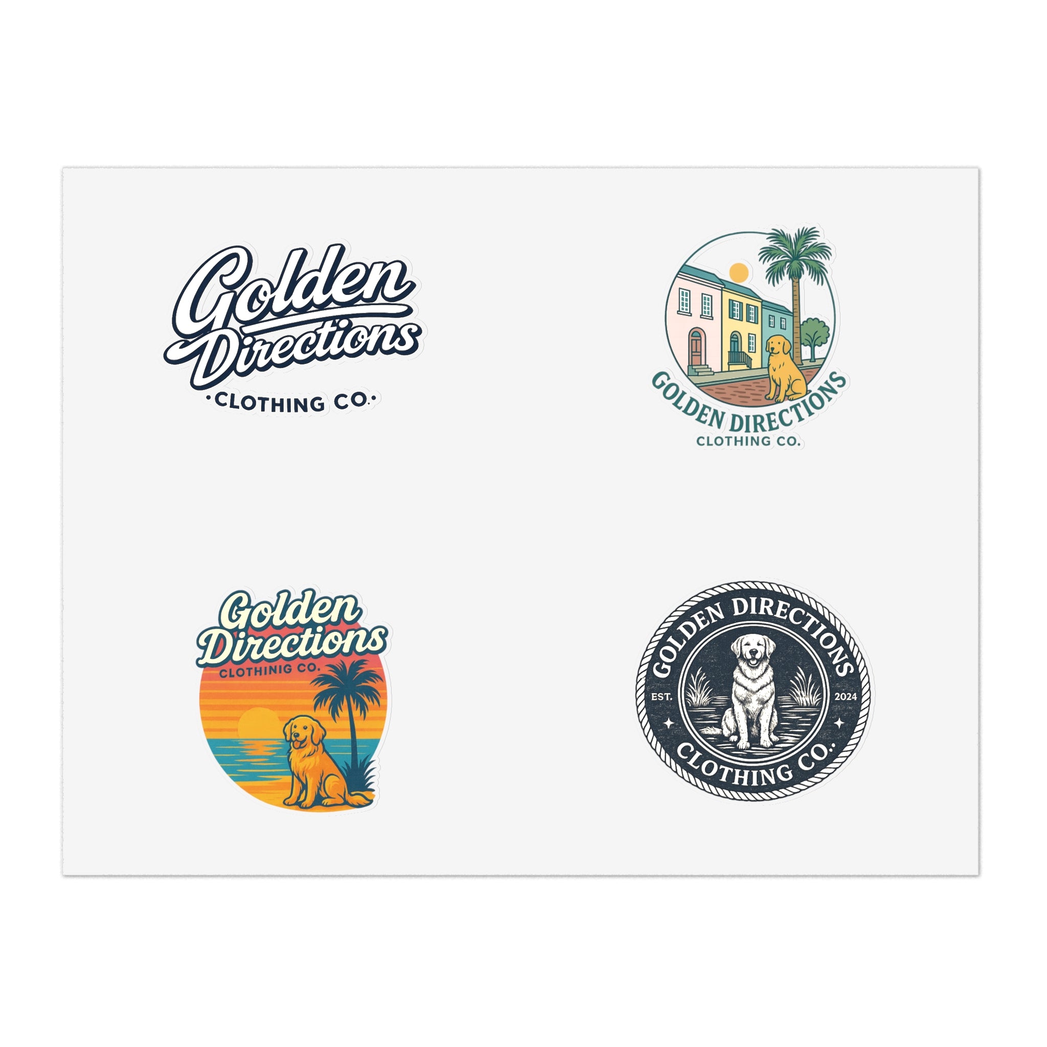 Sticker Sheet Retro Beach Logo Decals