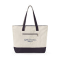 Canvas Zipper Tote Bag — Durable Beach & Market Tote with Front Zip Pocket