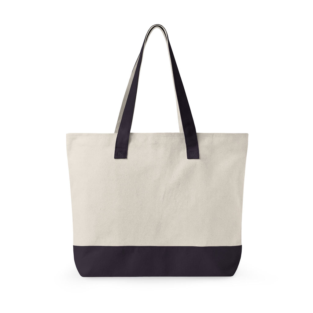 Canvas Zipper Tote Bag — Durable Beach & Market Tote with Front Zip Pocket