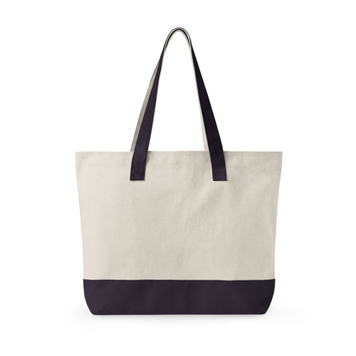 Canvas Zipper Tote Bag — Durable Beach & Market Tote with Front Zip Pocket