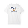 Golden Directions 250th Anniversary Tee — Retro Surf Dog USA 1776–2026