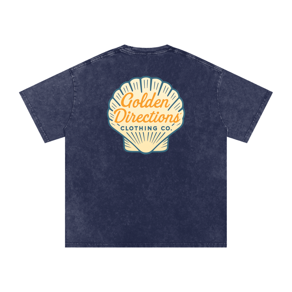 Coastal Shell Tee Snow Washed Oversized Cotton T-Shirt